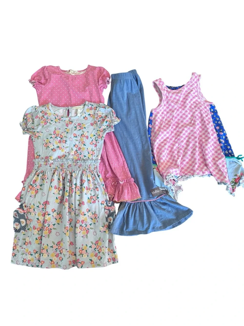 Matilda Jane Bundle of 4 Pieces Ruffle Dresses Pants Tank Top Girls size 8